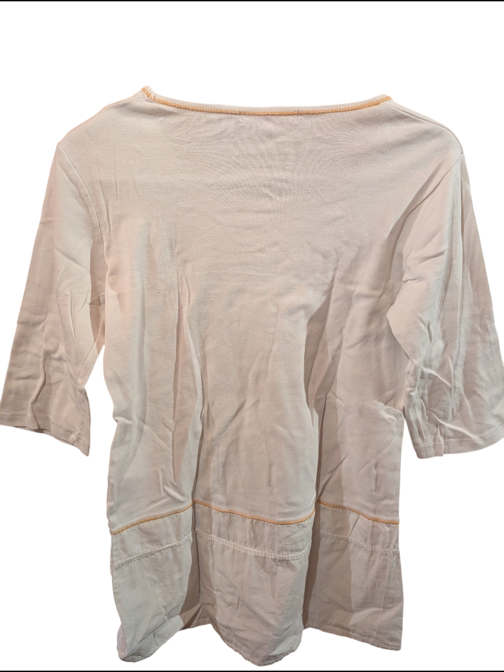2/22$ Cream Graphic Scoop Neck Women's Top - Picture 2 of 4